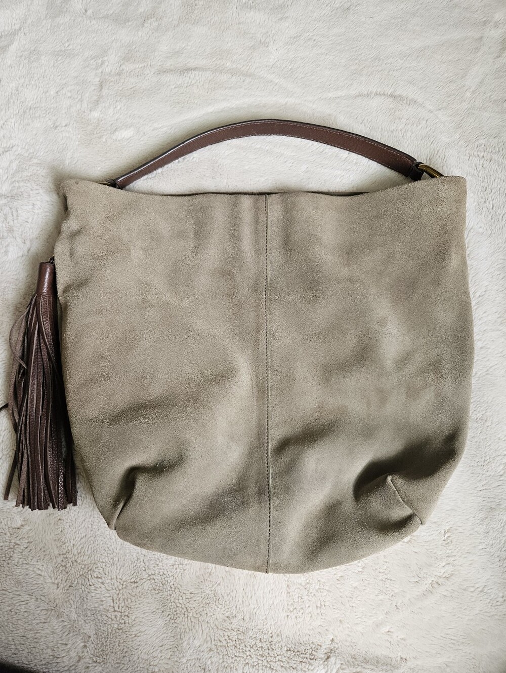 HOBO Authentic Green Leather Tassel Shoulder Bag